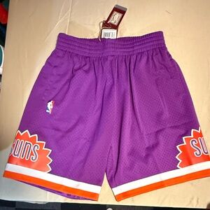 NBA Purple Shorts with Red and White Accents